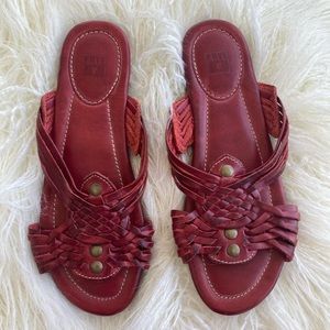 Size 6 Red Leather Frye Sandals